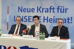 gf. Klubobmann Udo Landbauer und Staatssekretär Hubert Fuchs zur Netto-Offensive der Bundesregierung